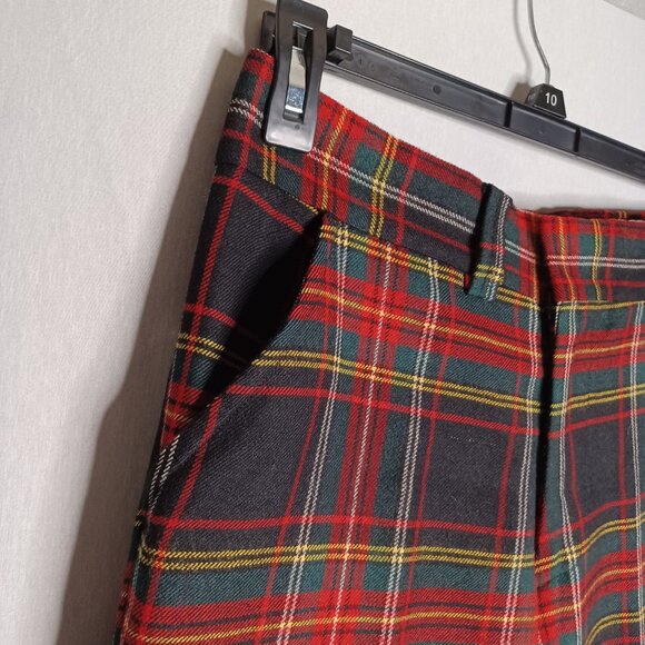 Vintage MUSE'S Pants Men's 30x30 Wool Tartan Plaid Straight Leg 80's Y2K Goth - Picture 7 of 10